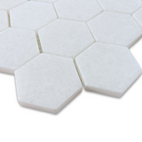 Polar Thassos White 2x2 Hexagon Honed Mosaic Tile