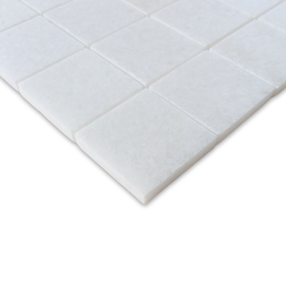 Polar Thassos White 2x2 Square Honed Mosaic Tile - TILE & MOSAIC DEPOT