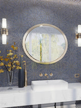 ROCKEFELLER Grey Sunburst Imperial Grey, Brass Mosaic Tile - TILE & MOSAIC DEPOT