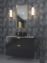 ROCKEFELLER Grey crown Imperial Grey, Brass Mosaic Tile - TILE & MOSAIC DEPOT