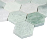 Ming Green Marble 2x2 Hexagon Mosaic Tile - TILE & MOSAIC DEPOT