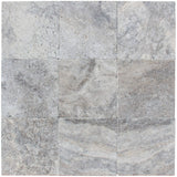 Silver Travertine 12x12 Unfilled and Tumbled Tile - TILE & MOSAIC DEPOT