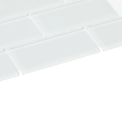 Bright White 2x4 Random Glossy Porcelain Mosaic Tile - TILE & MOSAIC DEPOT