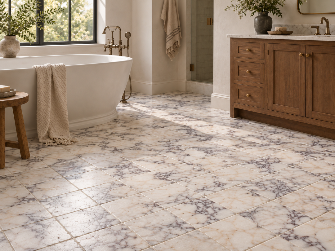 Calacatta Viola Marble 12X12 Tumbled Tile