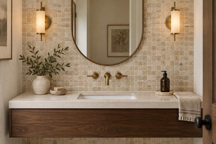 2 x 2 Tumbled Philadelphia Travertine Mosaic Tile