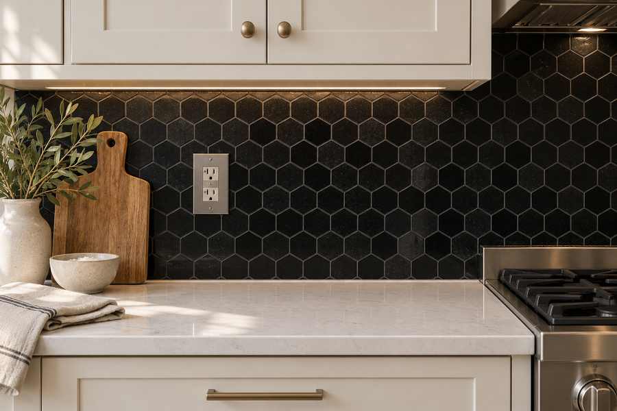 Absolute Black Granite 2x2 Hexagon Polished Mosaic Tile