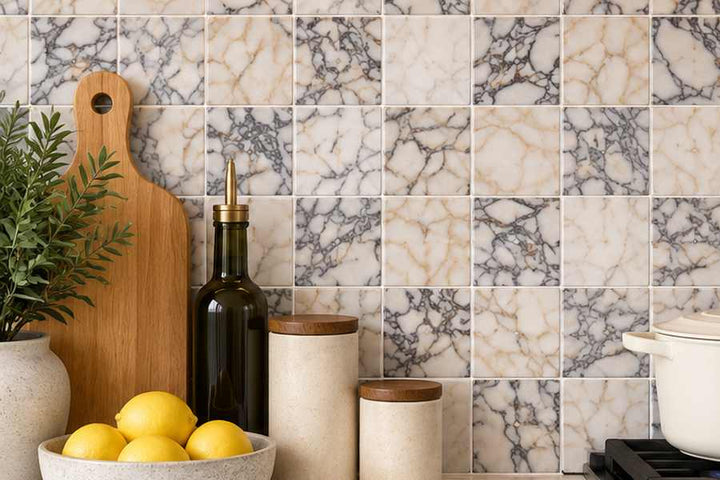 Calacatta Viola Marble 6x6 Tumbled Tile