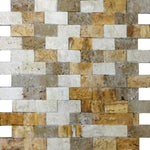 Mixed Blend Marble 1x2 Split Face Mosaic Tile