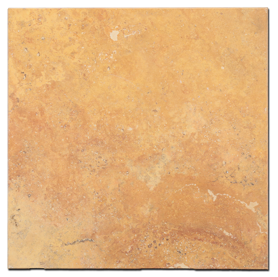 Gold Travertine 12x12 Filled and Polished Tile