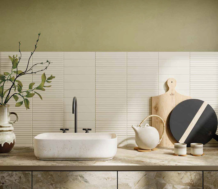 Volume Ivory 2 1/3 x 10 Italian Porcelain Tile