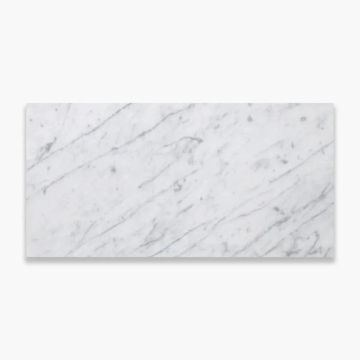 White Carrara Marble 18x36 Polished Tile - TILE & MOSAIC DEPOT
