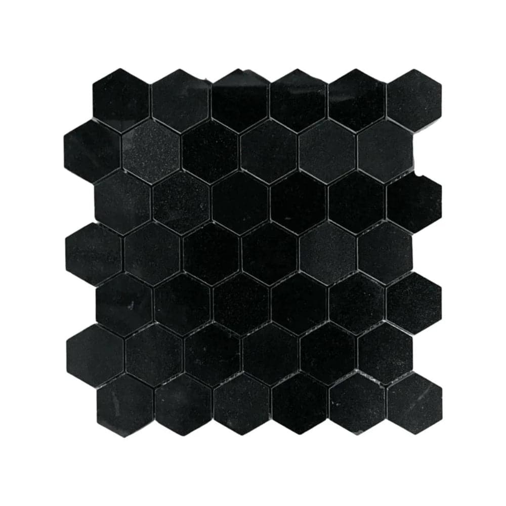 Absolute Black Granite 2x2 Hexagon Polished Mosaic Tile - TILE & MOSAIC DEPOT
