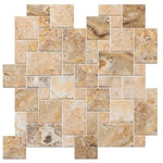 Antico Onyx Travertine Micro-Pattern (Mini-Versailles) Mosaic Tile - TILE & MOSAIC DEPOT