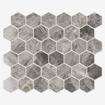 Atlantic Gray Marble 4x4 Polished Hexagon Marble Mosaic Tile - TILE & MOSAIC DEPOT