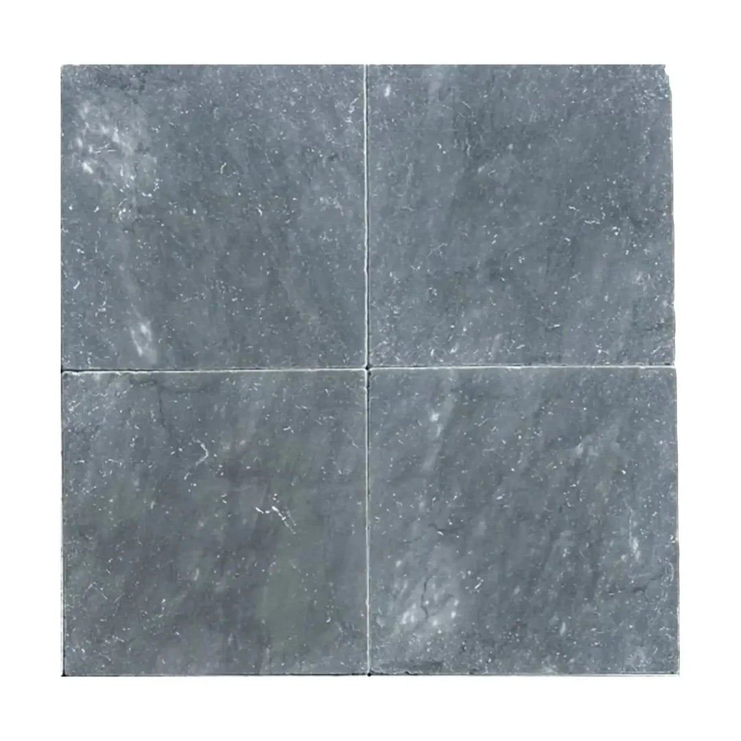 Tumbled Bardiglio Scuro marble tile 12x12 natural stone tile with dark gray and blue tones for flooring or backsplash.