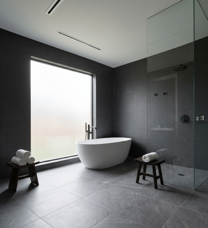 Basalt Grey 12x24 Downpour Tile