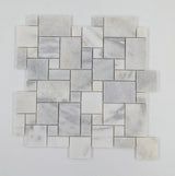 Bianco Caldo Mugla White Micro Mini Pattern Polished Mosaic Tile - TILE & MOSAIC DEPOT