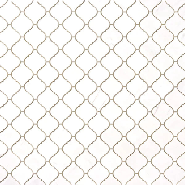 Bianco Dolomite Marble Lantern (Arabesque) Honed Mosaic Tile - TILE & MOSAIC DEPOT