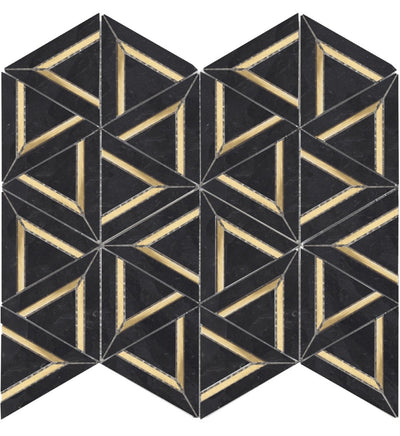 rockart black metal brass mosaic