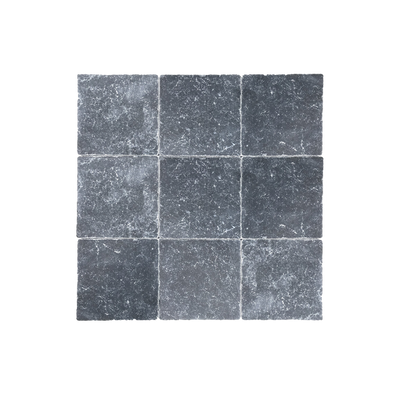 Black Marble 4x4 Tumbled Tile - TILE & MOSAIC DEPOT