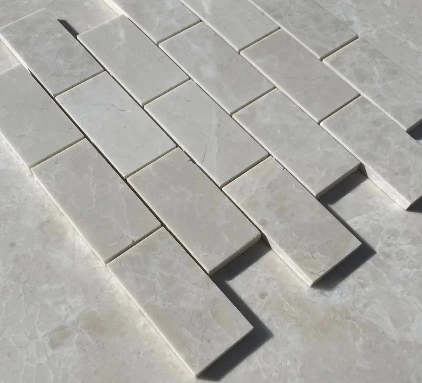 Botticino Beige Marble 2x4 Polished Mosaic Tile (Clearance) - TILE & MOSAIC DEPOT