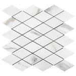 Calacatta Gold Marble Honed 2x3 Diamond Mosaic Tile - TILE & MOSAIC DEPOT
