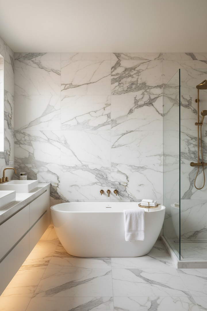 Calacatta Gold Marble 18x18 Honed Marble Tile