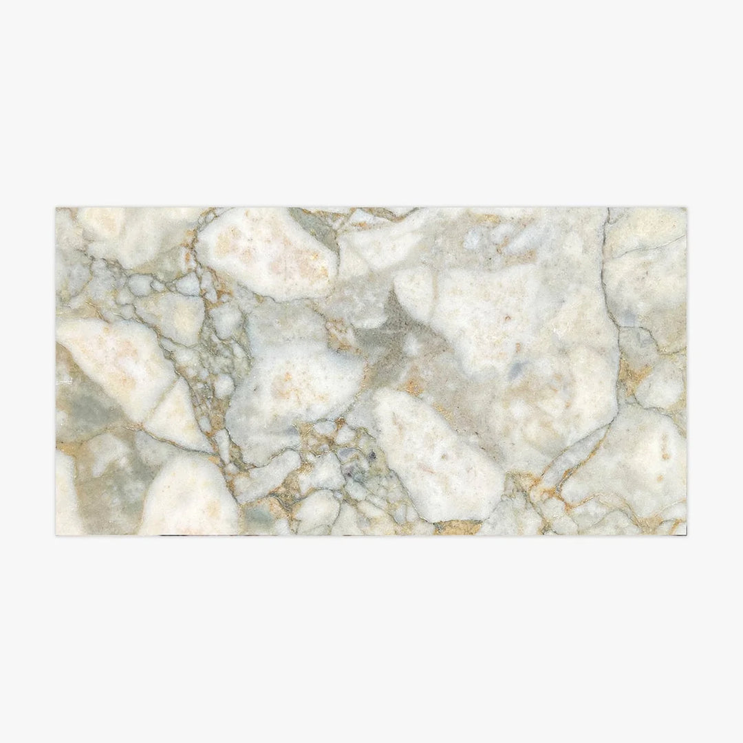 Calacatta Olive Green Marble 12x24 Brushed Tile