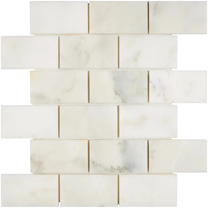 Calacatta Oliva Marble 2x4 Polished Mosaic Tile - TILE & MOSAIC DEPOT