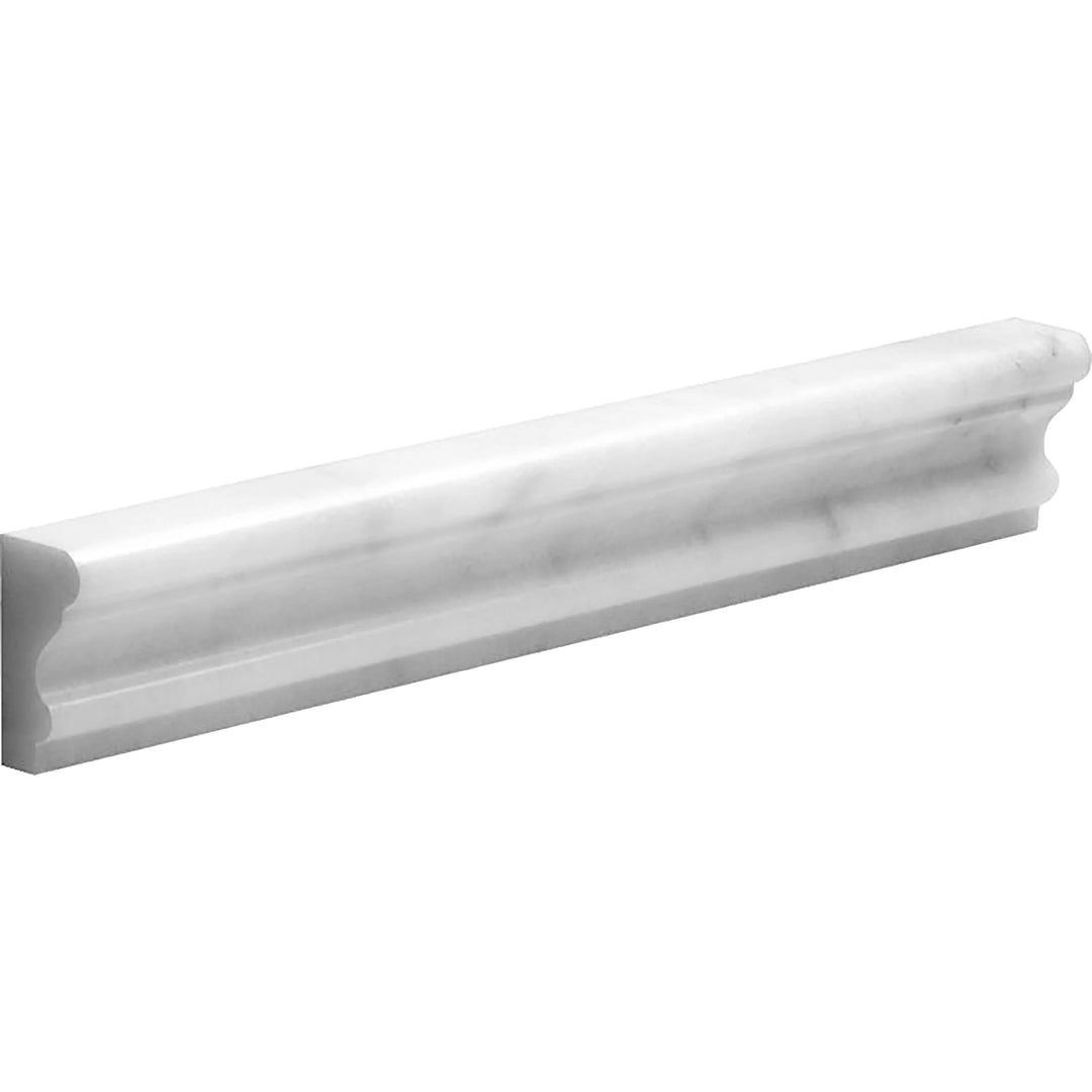 White Carrara Marble 2x12 Honed Crown Molding