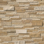 Ivory & Noce Travertine MULTI Blend 6x24 Stacked Stone Ledger Panel