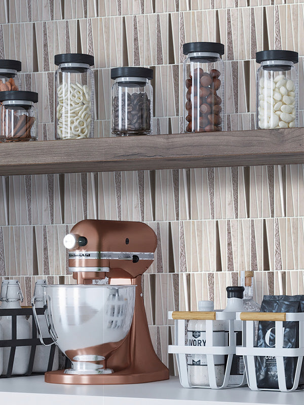 CITYSCAPE LAYERS GRAY glass, stone Mosaic Tile - TILE & MOSAIC DEPOT