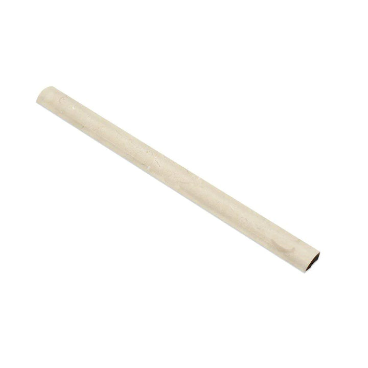 Crema Marfil marble 1x12 honed quarter round trim for moldings and trims in natural beige with subtle veining