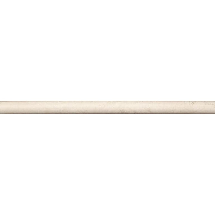 Crema Marfil Turkish marble pencil liner molding, 1/2x12 inches, polished finish, used as decorative trim in tile and mosaic projects.