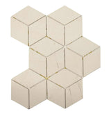 Crema Marfil Marble Rhombus 3D Polished Mosaic Tile - TILE & MOSAIC DEPOT