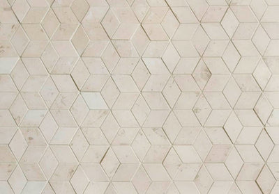 Crema Marfil Marble Rhombus 3D Polished Mosaic Tile - TILE & MOSAIC DEPOT