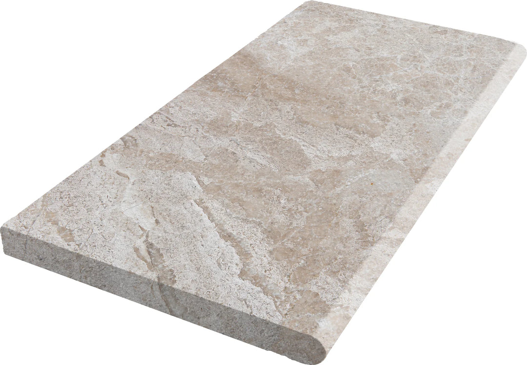 Royal Beige 16x24 Fine Picked 5 cm Bullnose Pool Coping - TILE AND MOSAIC DEPOT