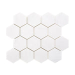 Dolomite Pearl Marble 4x4 Hexagon Polished Mosaic Tile.