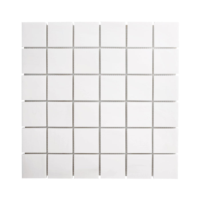 2x2 Bianco Dolomite Polished Marble Mosaic Tile.