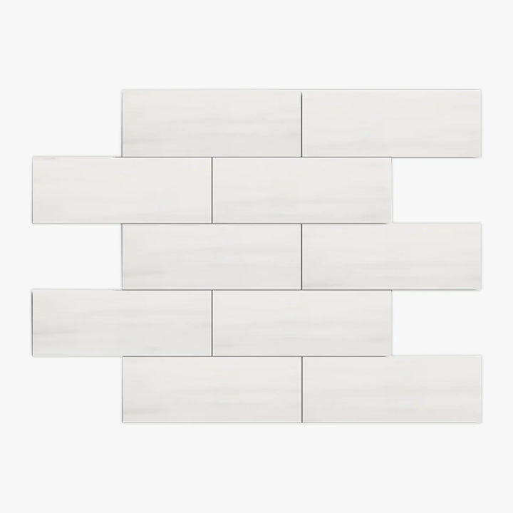 Bianco Dolomite Marble 4x12 Honed Tile