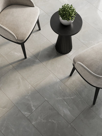 Amani Grey 24x48 Italian Polished Porcelain Tile
