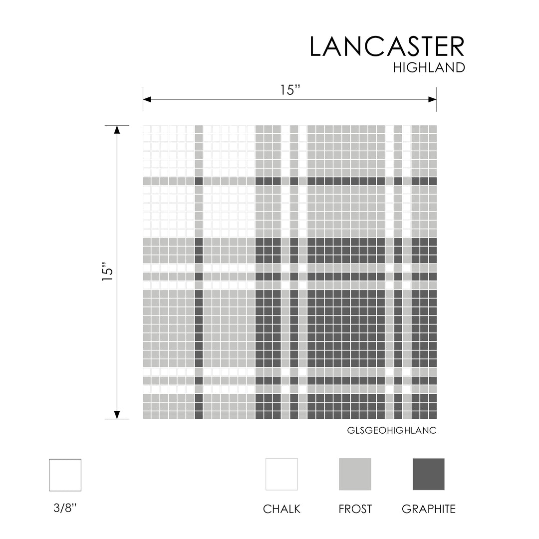 Geometro Highland Lancaster Recycled Glass Mosaic Tile - TILE & MOSAIC DEPOT