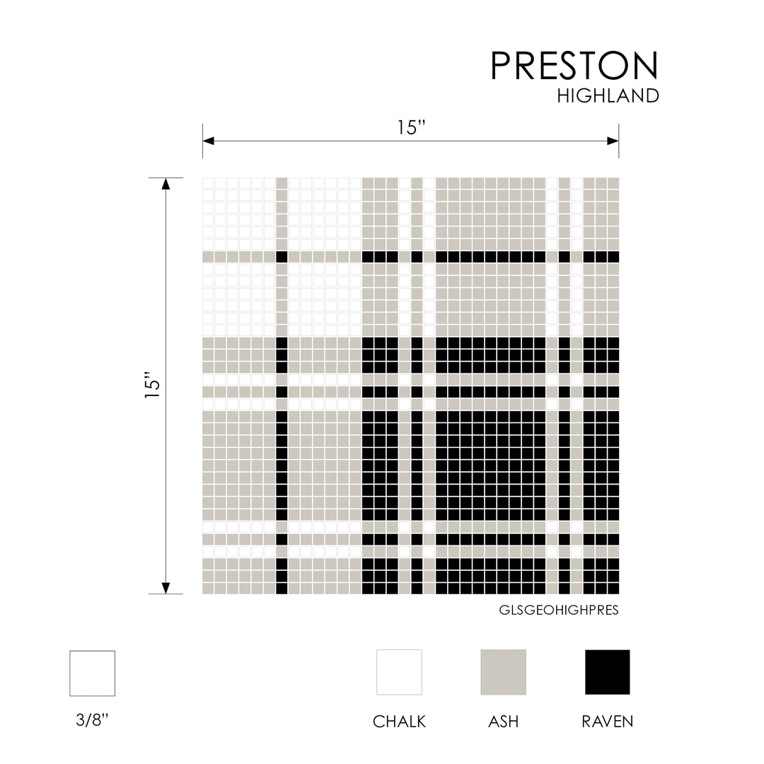 Geometro Highland Preston Recycled Glass Mosaic Tile - TILE & MOSAIC DEPOT