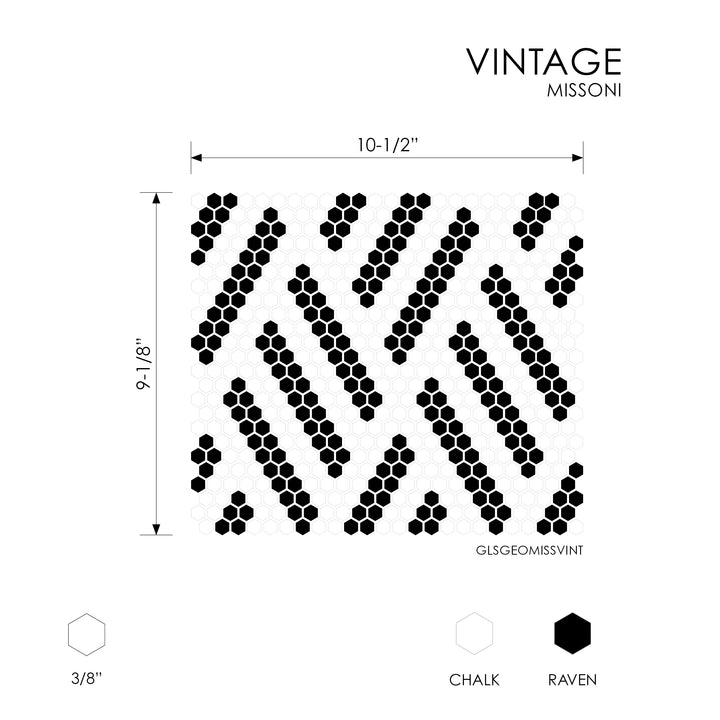 Geometro Missoni Vintage Recycled Glass Mosaic Tile - TILE & MOSAIC DEPOT