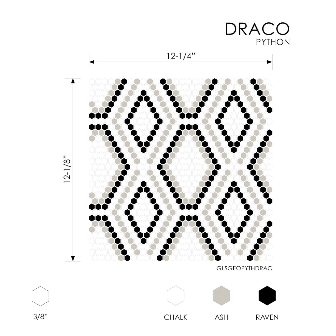 Geometro Python Draco Recycled Glass Mosaic Tile - TILE & MOSAIC DEPOT