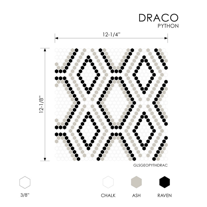 Geometro Python Draco Recycled Glass Mosaic Tile - TILE & MOSAIC DEPOT