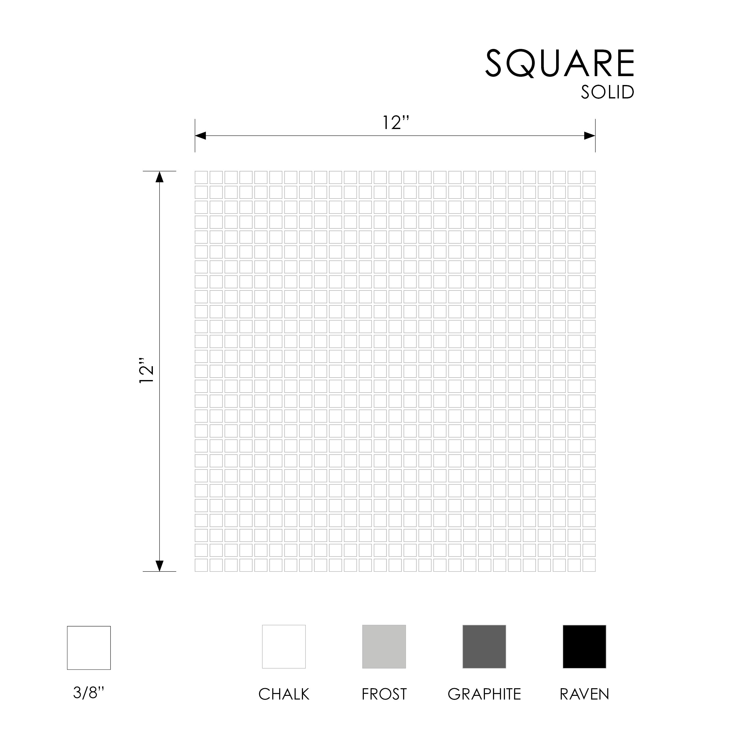 Adjustable Tile Square Geometro Solid Square Frost Recycled Glass Mosaic Tile | TILE & MOSAIC ...