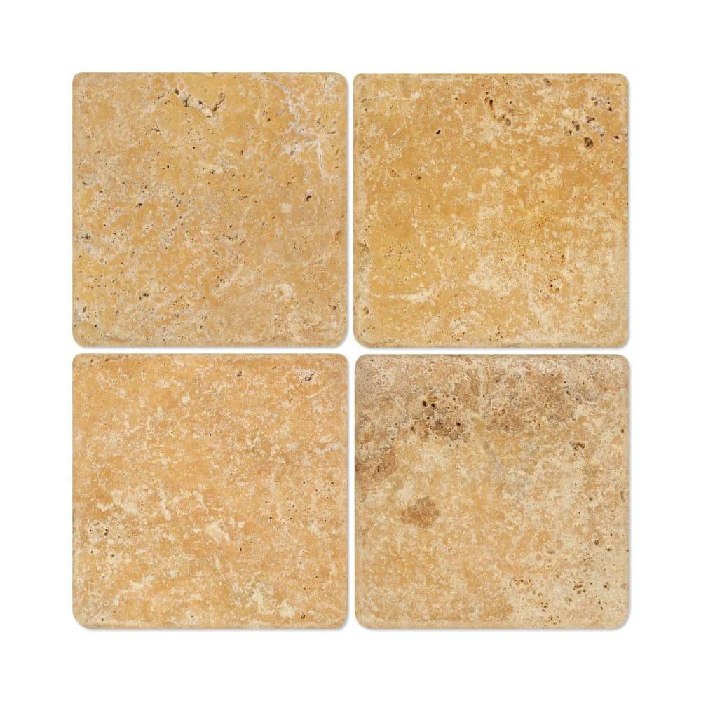 Gold Travertine 12x12 Tumbled Tile - TILE & MOSAIC DEPOT