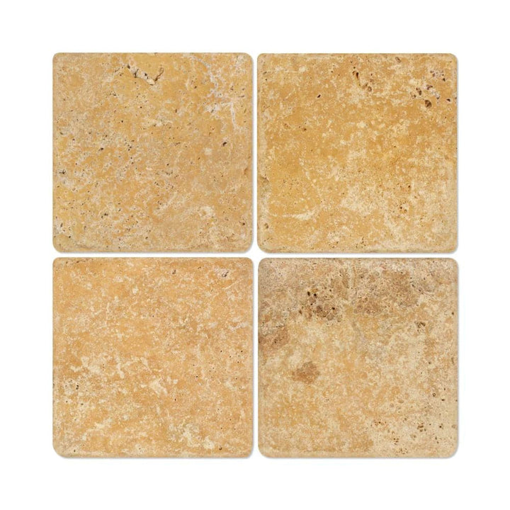 Gold Travertine 12x12 Tumbled Tile - TILE & MOSAIC DEPOT