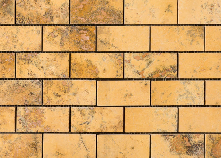 Gold Travertine 2x4 Honed Mosaic Tile - TILE & MOSAIC DEPOT